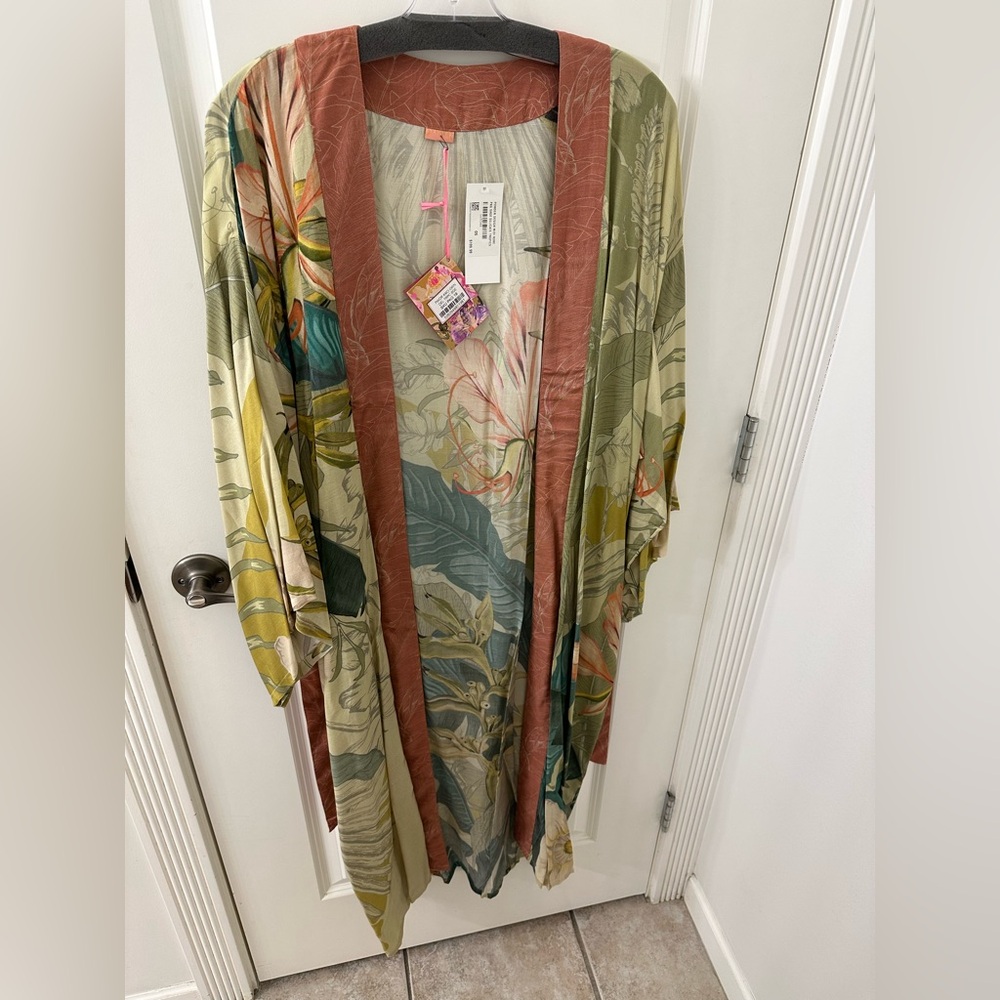 BNWT Floral Kimono with Earthy Tones
